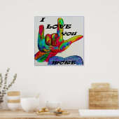ASL American Sign Language I LIEBE SIE MEHR Poster (Küche)