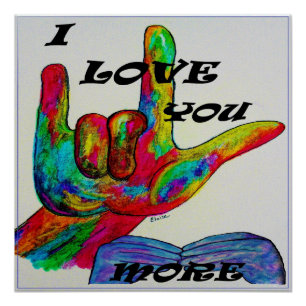 ASL American Sign Language I LIEBE SIE MEHR Poster