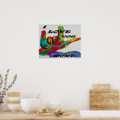 ASL American Sign Language I LIEBE SIE MEHR Poster (Küche)