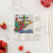 ASL American Sign Language I LIEBE YOU more Napkin Serviette (Beispiel)