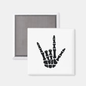 Asl American Sign Language I Liebe You Skeleton Ha Magnet (Vorderseite/Rückseite)