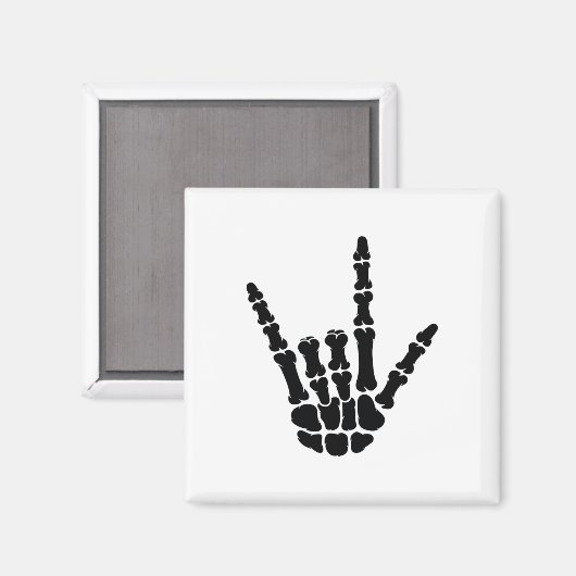 Asl American Sign Language I Liebe You Skeleton Ha Magnet (Vorderseite/Rückseite)