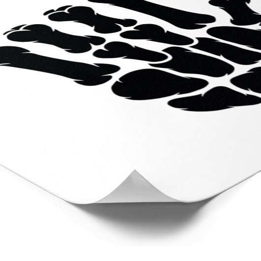 Asl American Sign Language I Liebe You Skeleton Ha Poster (Ecke)