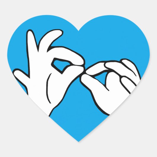 ASL American Sign Language INTERPRET Herz-Aufkleber (Vorderseite)