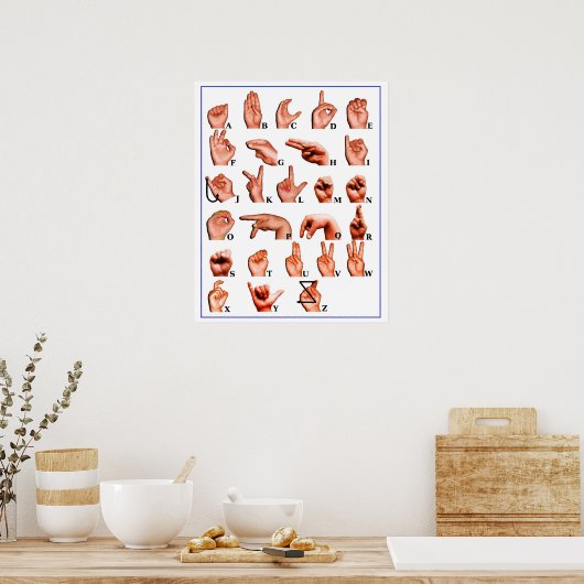 ASL American Sign Language Interpreter Deaf Poster (Küche)