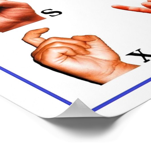 ASL American Sign Language Interpreter Deaf Poster (Ecke)