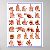 ASL American Sign Language Interpreter Deaf Poster (Vorne)
