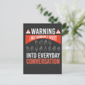 ASL American Sign Language Interpreter Deaf Postkarte (Stehend Vorderseite)