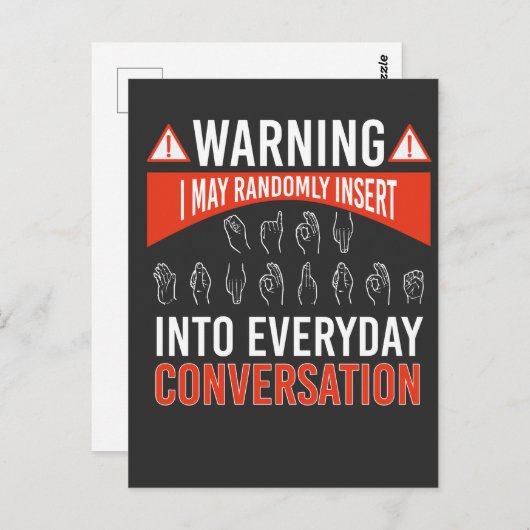 ASL American Sign Language Interpreter Deaf Postkarte (Vorne/Hinten)