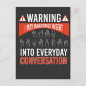 ASL American Sign Language Interpreter Deaf Postkarte (Vorderseite)