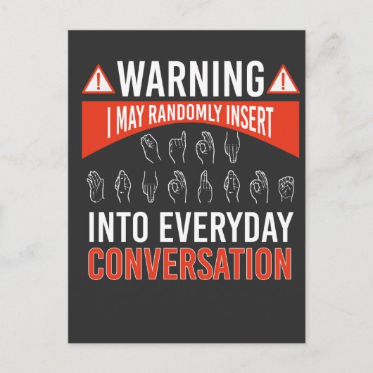 ASL American Sign Language Interpreter Deaf Postkarte (Vorderseite)