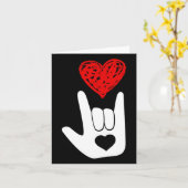 Asl American Sign Language Liebe Hand Sign Asl Squ Karte (Gelbe Blume)