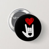 ASL American Sign Language Liebe Handzeichen ASL S Button (Vorne & Hinten)