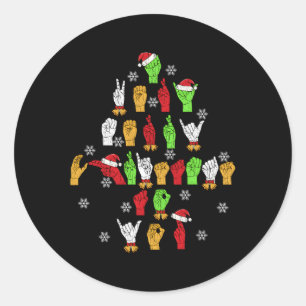Asl American Sign Language Runder Aufkleber