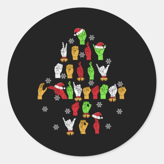 Asl American Sign Language Runder Aufkleber (Vorderseite)