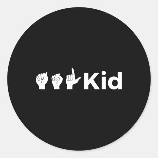 Asl American Sign Language Runder Aufkleber (Vorderseite)
