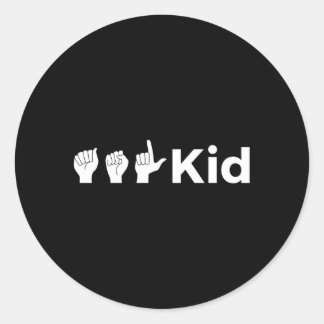 Asl American Sign Language Runder Aufkleber