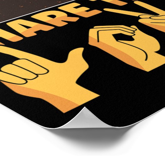 Asl American Sign Language Share - die Liebe Aware Poster (Ecke)