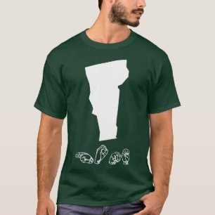 ASL American Sign Language Vermont T T-Shirt