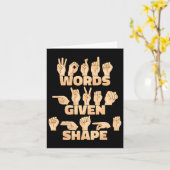 Asl American Sign Language Words geben Form Karte (Gelbe Blume)