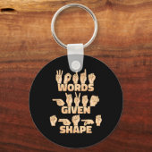 ASL American Sign Language Words gegeben Form Schlüsselanhänger (Rückseite)