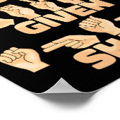 Asl American Sign Language Words Given Shape  Poster (Ecke)