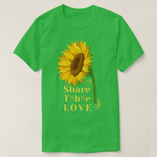 ASL American Sunflower Teilen Sie die Liebe T-Shirt (Design vorne)