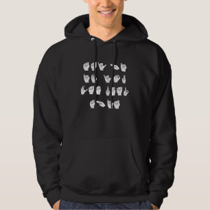 ASL Amerikanische Gebärdensprache Finger Alphabet Hoodie