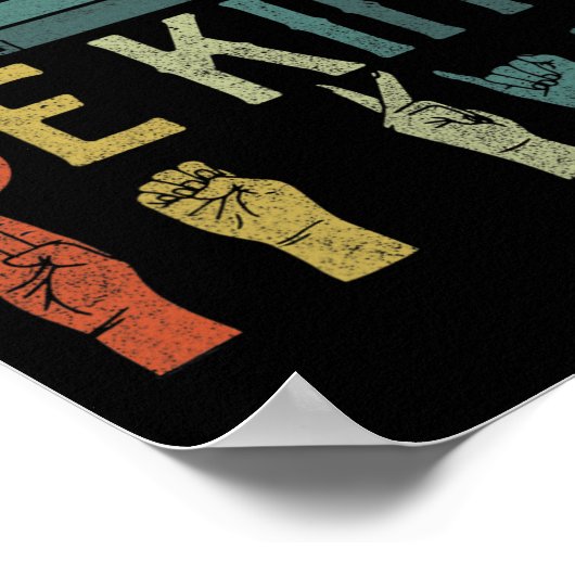 ASL Be Kind ASL American Sign Language Poster (Ecke)