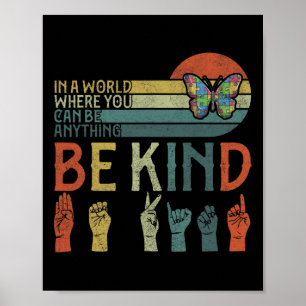 ASL Be Kind ASL American Sign Language Poster