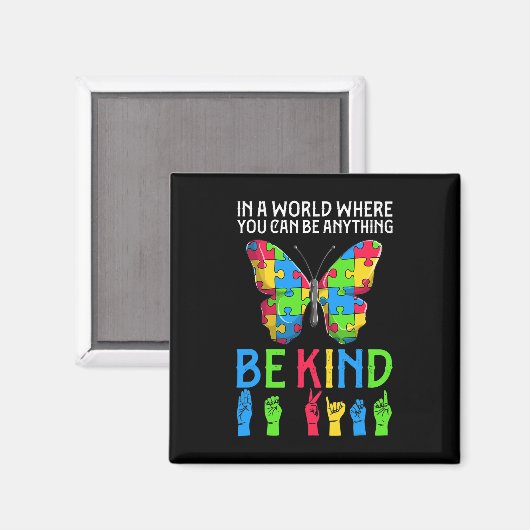 ASL Be Kind s1 ASL American Sign Language Magnet (Vorderseite/Rückseite)