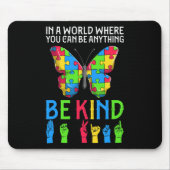 ASL Be Kind s1 ASL American Sign Language Mousepad (Vorne)