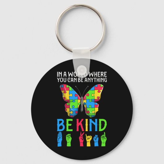 ASL Be Kind s1 ASL American Sign Language Schlüsselanhänger (Vorderseite)