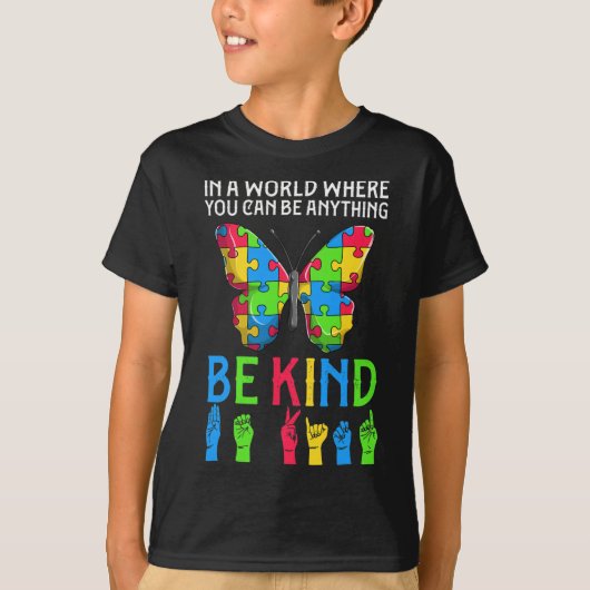 ASL Be Kind s1 ASL American Sign Language T-Shirt (Vorderseite)
