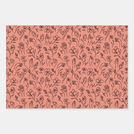 ASL Blume Hands Geschenkpapier (Vorderseite 3)