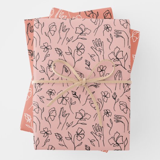 ASL Blume Hands Geschenkpapier (Beispiel)