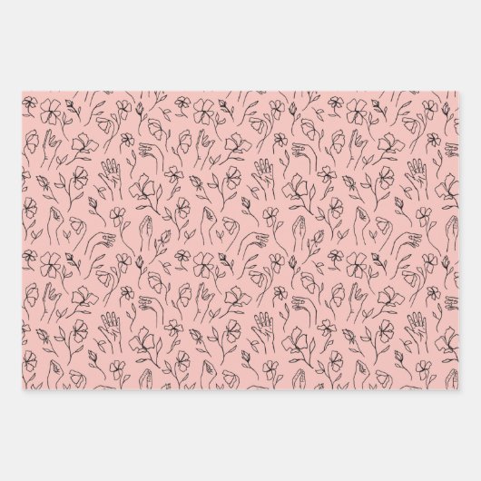 ASL Blume Hands Geschenkpapier (Vorderseite)