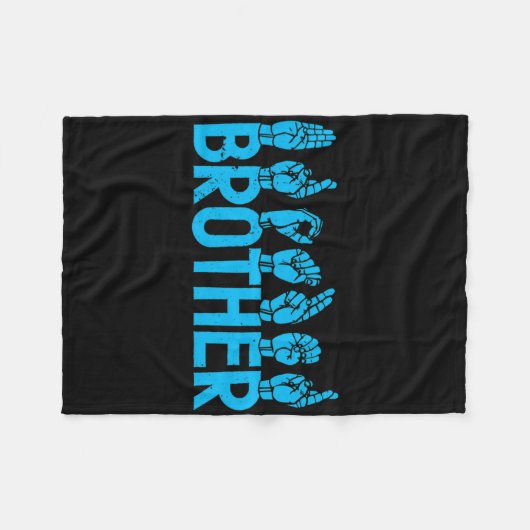 Asl Brother American Sign Language Deaf Awareness Fleecedecke (Vorderseite (Horizontal))