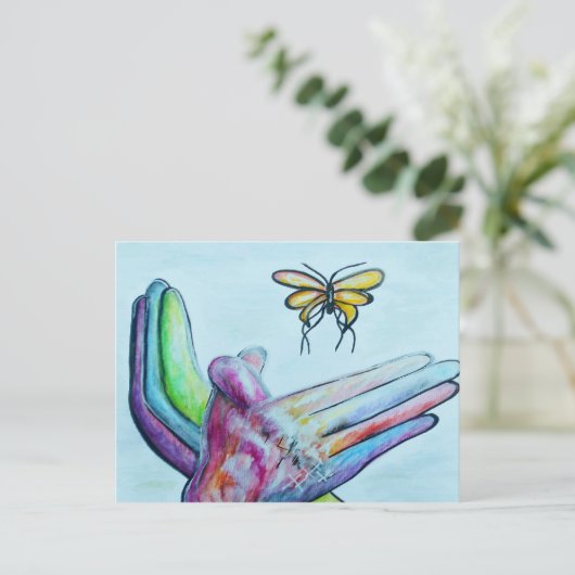 ASL Butterfly Postkarte (Stehend Vorderseite)