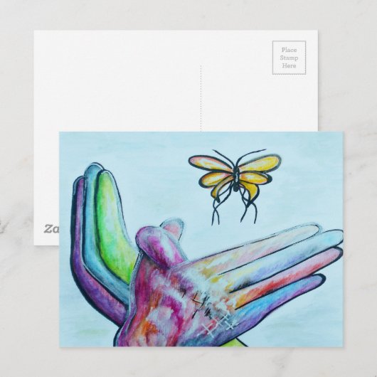ASL Butterfly Postkarte (Vorne/Hinten)