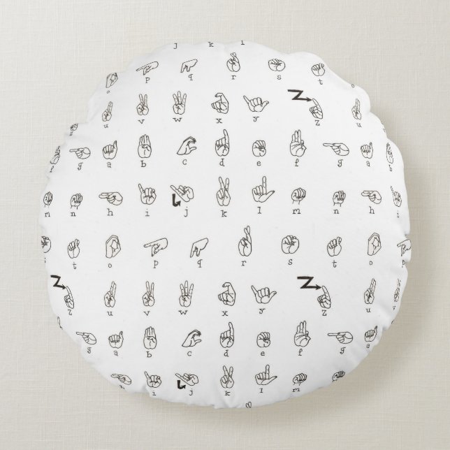 ASL Chart Round Pillow Rundes Kissen (Vorderseite)