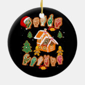 ASL Christmas American Sign Language Gingerbread H Keramik Ornament (Hinten)