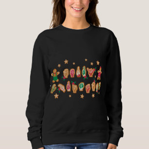 ASL Christmas American Sign Language Gingerbread H Sweatshirt