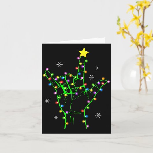 Asl Christmas Christmas Tree Lights American Sign Karte (Gelbe Blume)