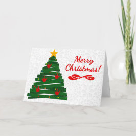 ASL Christmas Tree Card mit ILY Handform Ornamente Feiertagskarte