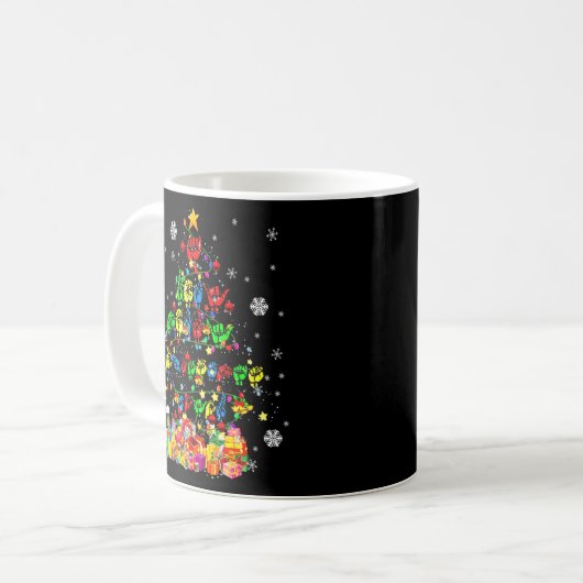 Asl Christmas Tree Xmas Lights Asl Sign Language H Kaffeetasse (Vorderseite Links)