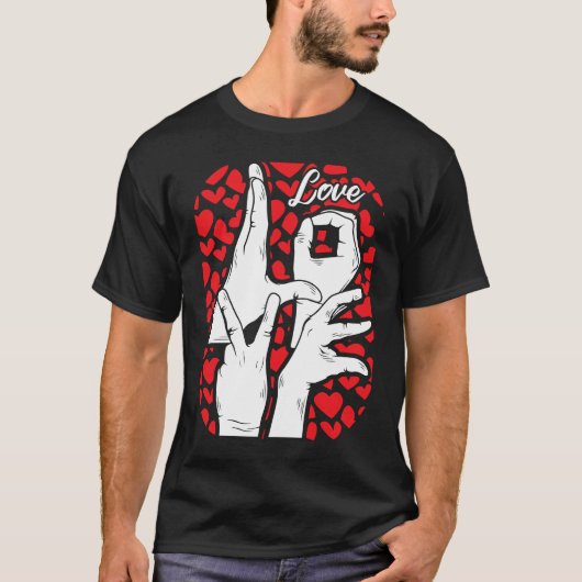 ASL Class Sign Language Fun Fighting Valentines Da T-Shirt (Vorderseite)