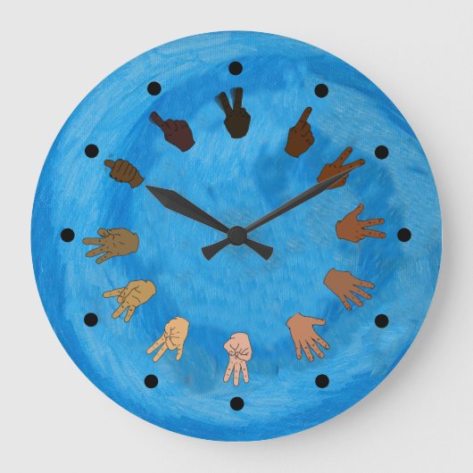 ASL Clock Blue Große Wanduhr (Vorderseite)
