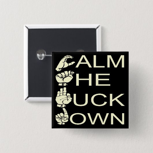 ASL CTFD beruhigen F**K Down #USAPatriotGraphics Button (Vorne & Hinten)