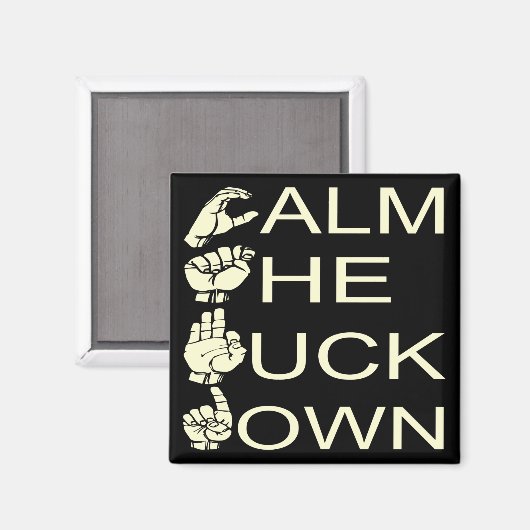 ASL CTFD beruhigen F**K Down #USAPatriotGraphics Magnet (Vorderseite/Rückseite)